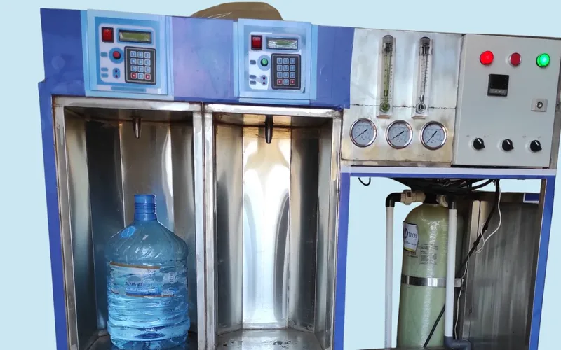 H-TECH RO water vending station with two refill points