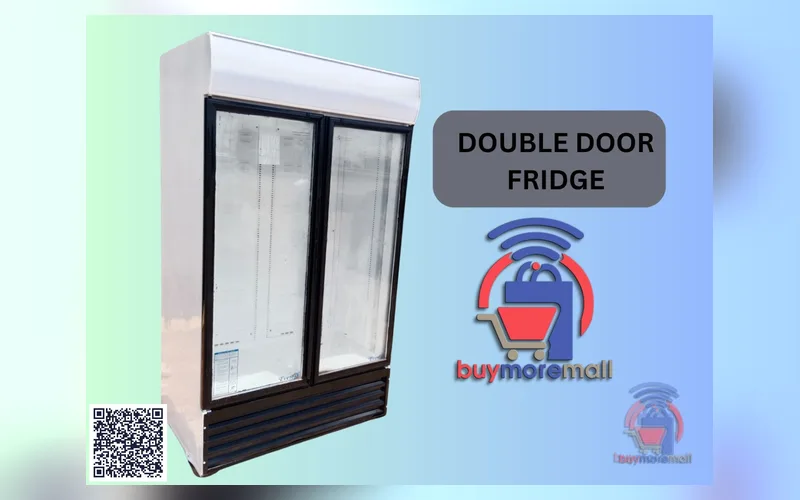 Double-door display fridge